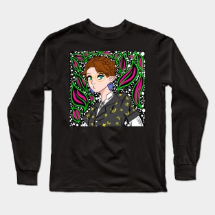 majo magical girl in elf witchcraft floral art Long Sleeve T-Shirt